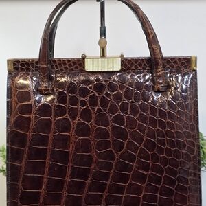 VINTAGE - 1950's Deauville Crocodile Handbag